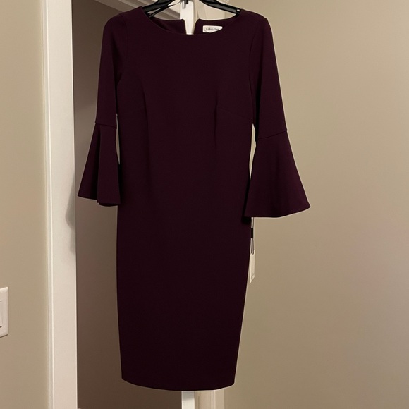 Purple flare sleeve Calvin Klein dress NWT - Picture 3 of 4